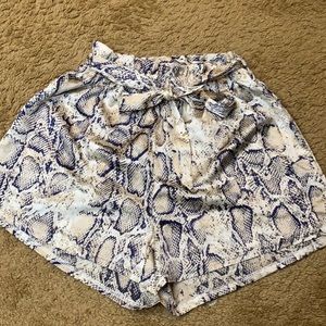 Snake print shorts